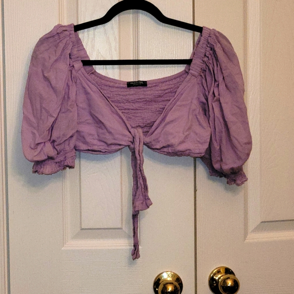 Nasty gal front tie crop top